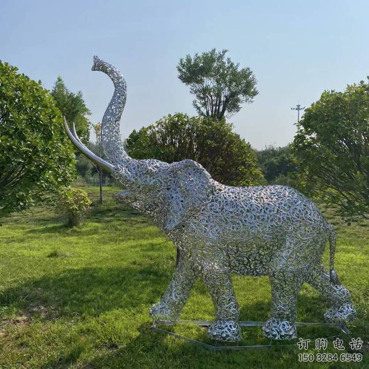 制造大象雕塑廠家，美陳組合，鏤空大象雕塑制作