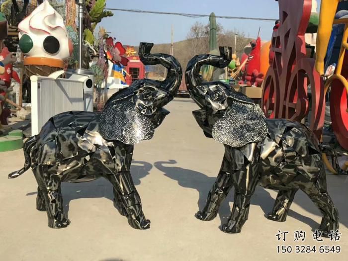 景區(qū)大象雕塑觀賞型，公園小品，鐵藝大象雕塑生產(chǎn)商