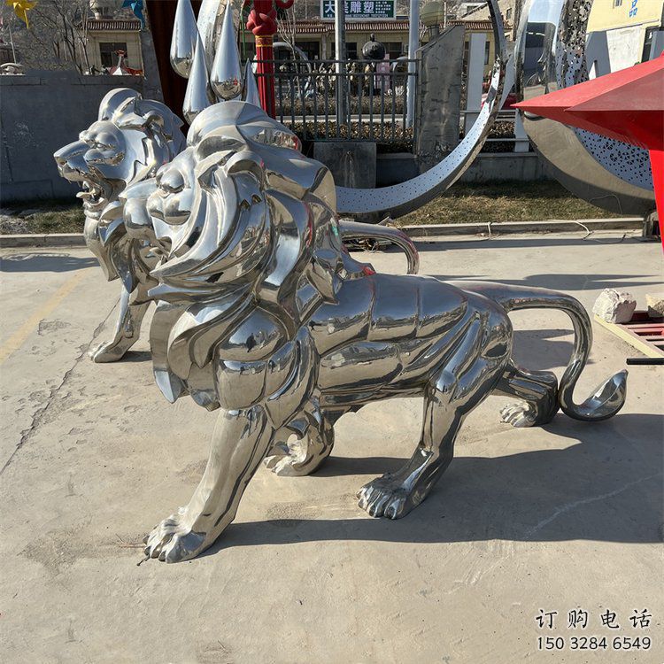 獅子雕塑工廠，鏡面拋光藝術(shù)，不銹鋼獅子雕塑供應(yīng)