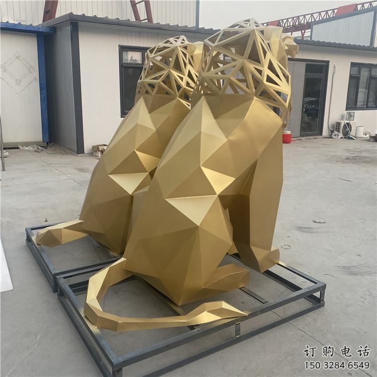 景觀獅子雕塑制造，歐式風(fēng)格，不銹鋼獅子雕塑定價(jià)