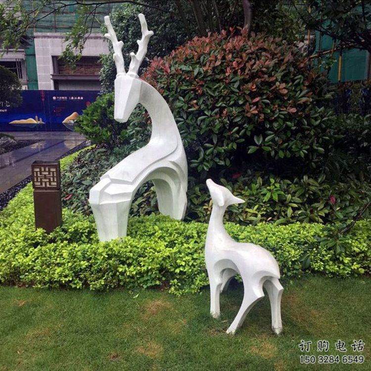 抽象鹿雕塑，幾何造型，不銹鋼抽象鹿雕塑廠家