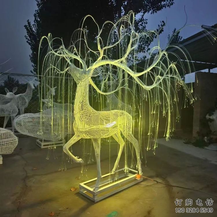 梅花鹿雕塑精選，美陳雕塑，燈光梅花鹿雕塑通用