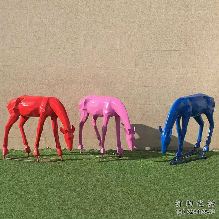 彩繪小鹿雕塑通用，花園小品，景觀烤漆小鹿雕塑優(yōu)價