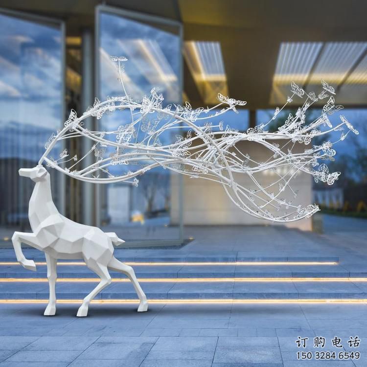 景觀小鹿雕塑供需，廣場(chǎng)雕塑，廣場(chǎng)烤漆小鹿雕塑選用