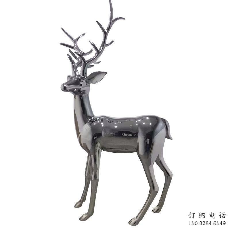 景區(qū)小鹿雕塑優(yōu)選，圓雕體系，鏡面小鹿雕塑選定