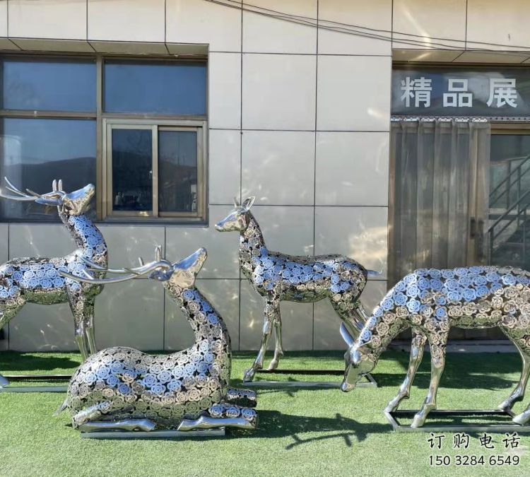 小鹿雕塑供需，標(biāo)識(shí)雕塑，景觀鏤空小鹿雕塑制造商