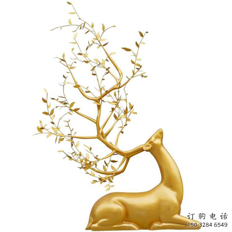 烤漆梅花鹿雕塑生產(chǎn)，廣場(chǎng)雕塑，仿真梅花鹿雕塑展品