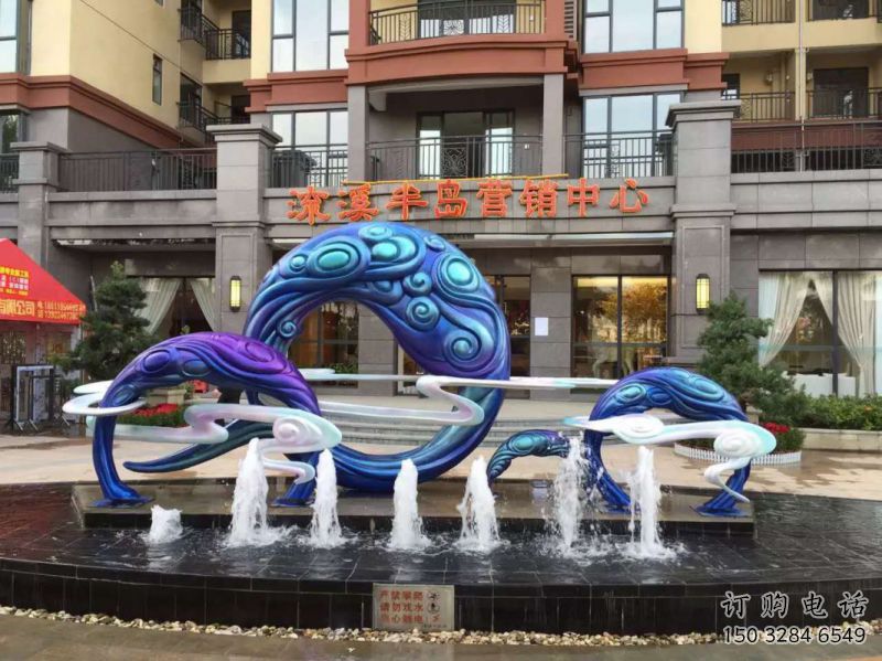 地產(chǎn)噴泉雕塑，程控設(shè)計(jì)，程控旱地噴泉雕塑