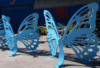 現(xiàn)代藝術(shù)美陳蝴蝶坐凳雕塑，鏤空工藝制作