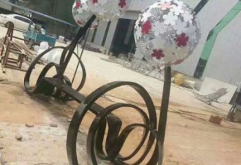 蒲公英坐凳雕塑廠家，烤漆工藝，廣場藝術(shù)擺件