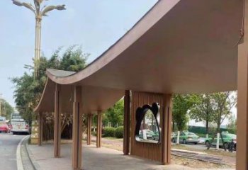 不銹鋼長(zhǎng)廊廊架雕塑，公園休閑地