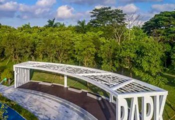 鏤空字母廊架雕塑，不銹鋼長廊藝術原理