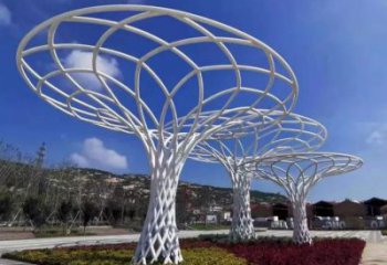 魚簍廊架雕塑，鏤空結(jié)構(gòu)，不銹鋼管廊架雕塑