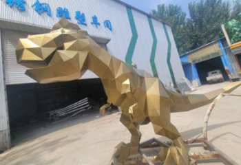 抽象恐龍雕塑供應(yīng)，花園小品，幾何恐龍雕塑制作廠家