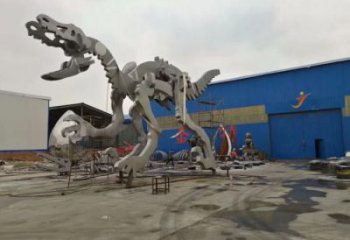 地產恐龍雕塑定做，城區(qū)小品，景觀恐龍骨架雕塑定價