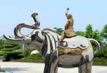 景觀大象雕塑工程選用，美陳雕塑，鏡面大象雕塑展示