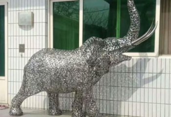 金屬大象雕塑選用，廣場(chǎng)雕塑，鏤空大象雕塑選用