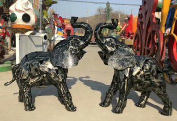 景區(qū)大象雕塑觀賞型，公園小品，鐵藝大象雕塑生產(chǎn)商