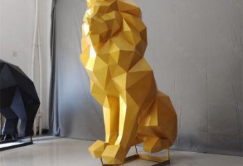 景觀獅子雕塑供應，切面動物雕塑，不銹鋼獅子雕塑供求