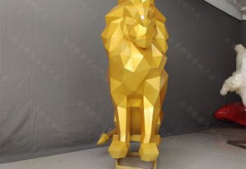 切面獅子雕塑承接，鍛造工藝，不銹鋼獅子雕塑訂做