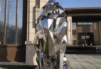 切面獅子雕塑造型供需，廣場雕塑，不銹鋼鏡面獅子雕塑選用