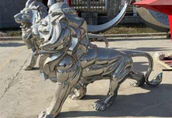 獅子雕塑工廠，鏡面拋光藝術(shù)，不銹鋼獅子雕塑供應(yīng)