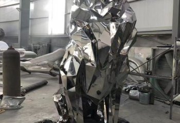 制造獅子雕塑，動物擺件，鏡面不銹鋼獅子雕塑精選