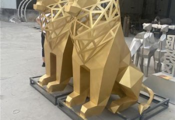 廣場獅子雕塑批發(fā)，動物系列，不銹鋼獅子雕塑制作