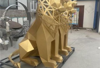 現(xiàn)代獅子雕塑定制，中式工藝，景觀不銹鋼獅子雕塑優(yōu)價