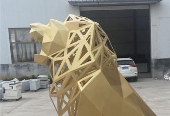 獅子雕塑擺件，烤漆工藝制作，大型不銹鋼獅子雕塑公司
