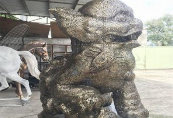 廣場獅子雕塑訂做，鏤空雕塑，不銹鋼透雕獅子雕塑