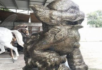 景觀獅子雕塑選定，美陳雕塑，鏤空鋼絲獅子雕塑優(yōu)選