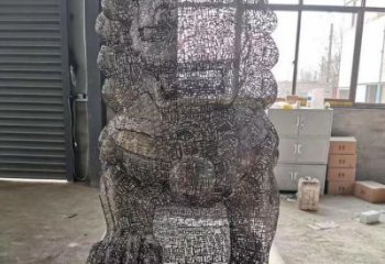 鏤空獅子雕塑預定，城區(qū)小品，不銹鋼獅子雕塑制造商