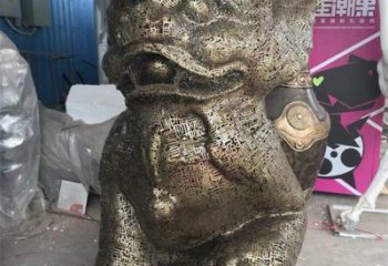 透雕獅子雕塑精品，鏤空編織工藝，不銹鋼獅子雕塑供求