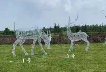 景觀鏤空梅花鹿雕塑承接，城市裝飾，大型燈光梅花鹿雕塑公司