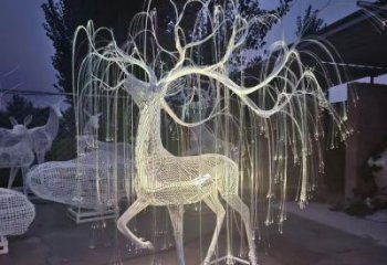 景觀梅花鹿雕塑工程，公園雕塑，燈光梅花鹿雕塑供求