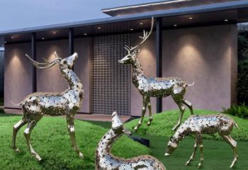 花片小鹿雕塑制造商，城市雕塑，公園鏤空小鹿雕塑觀賞型