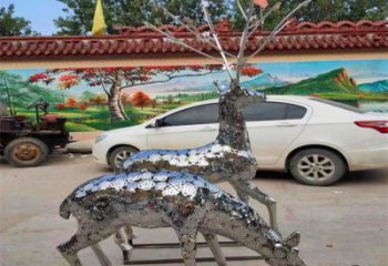 小鹿雕塑擺件制造，酒店擺件，景觀鏤空小鹿雕塑選定