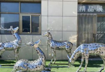 小鹿雕塑供需，標(biāo)識(shí)雕塑，景觀鏤空小鹿雕塑制造商