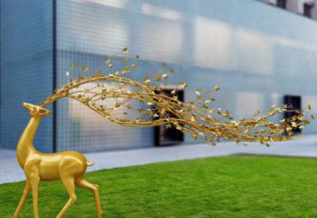 大型梅花鹿雕塑制作，花園小品，仿真梅花鹿雕塑提供