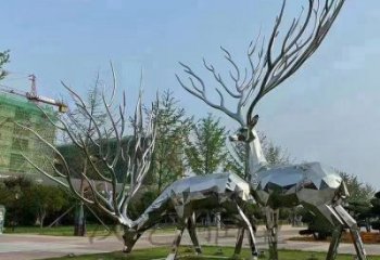 景觀小鹿雕塑選用，美陳雕塑，抽象切面小鹿雕塑標(biāo)準(zhǔn)
