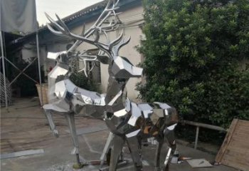 室外小鹿雕塑展品，公園小品，切面小鹿雕塑供需
