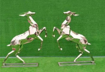 園林小鹿雕塑觀賞型，標(biāo)識雕塑，切面小鹿雕塑展品