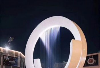 圓環(huán)噴泉雕塑，水景藝術原理，水景圓環(huán)雕塑廠家