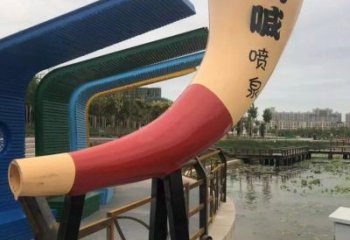 吶喊噴泉雕塑，聲控變頻藝術(shù)形式