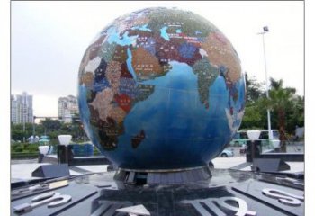 地球雕塑精選，廣場系列，不銹鋼地球雕塑廠家
