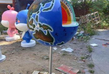 地球雕塑展品，街頭雕塑，不銹鋼地球雕塑供需