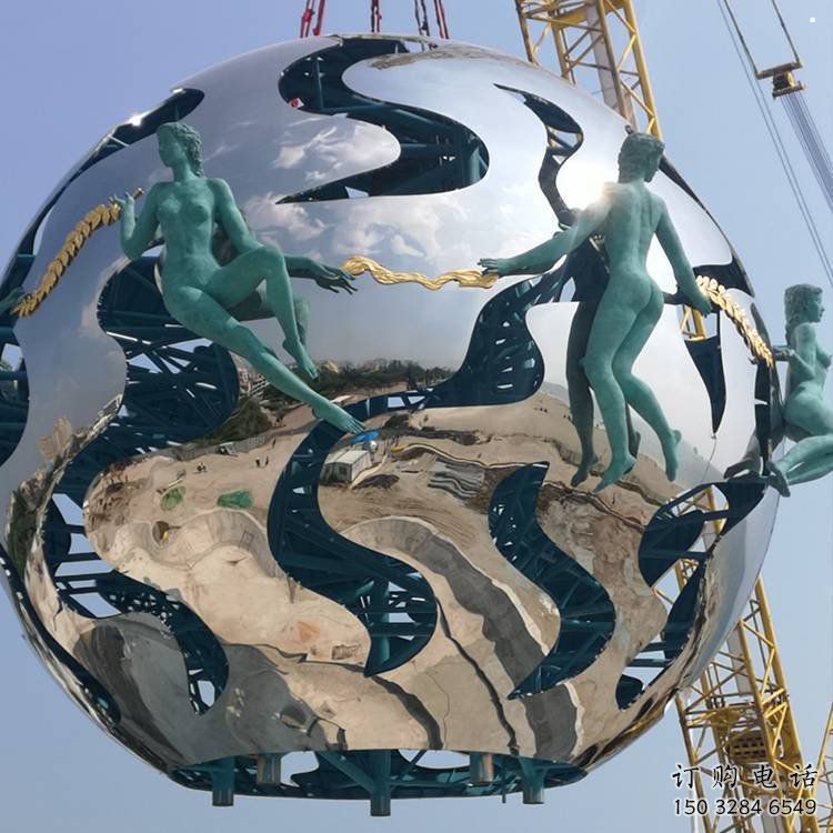 地球雕塑服務(wù)商，景觀雕塑，地球天使雕塑訂做廠家