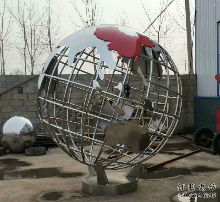 地球儀雕塑制造商，城市雕塑，鏡面地球儀雕塑觀賞型