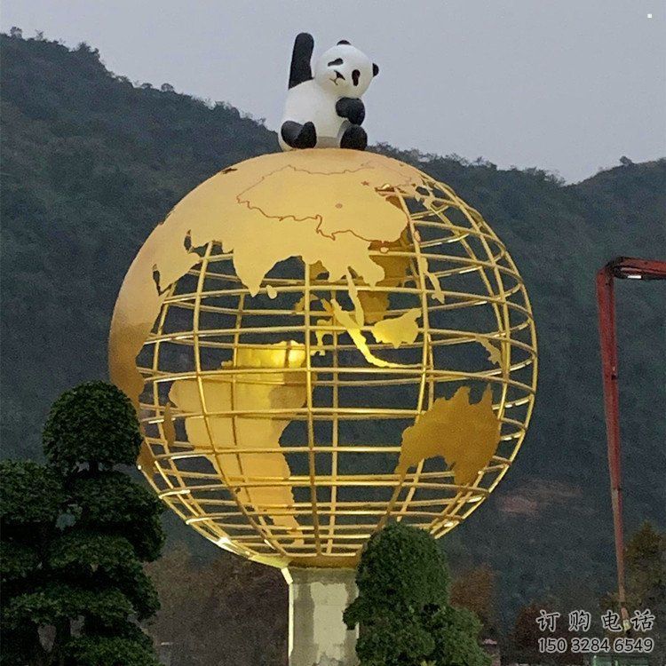 地球儀雕塑常用，鋼管組合，景觀烤漆地球儀雕塑生產(chǎn)